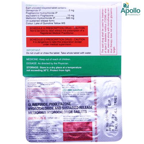 Ziglim Plus 2 Tablet 10's Price, Uses, Side Effects, Composition ...