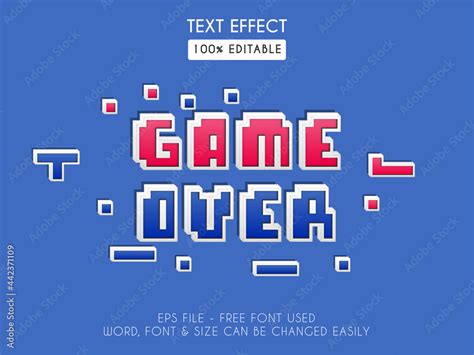 Pixel text effect style - Editable text effect - Game over pixel font ...