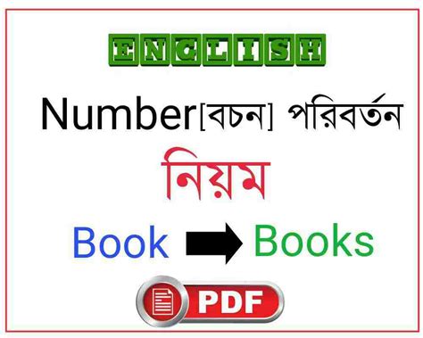 Number[বচন] Rules in Bengali PDF Download-English Grammar - সফলতার ...