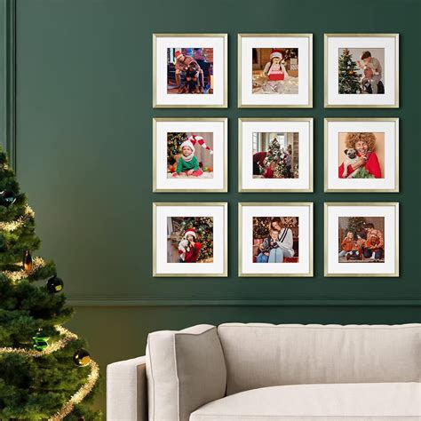 Buy ArtbyHannah 9-Pack 12x12 Gold Gallery Wall Frame Set, Square ...
