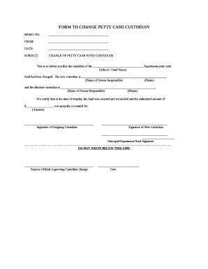 Petty Cash Form Templates | pdfFiller