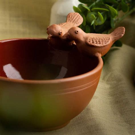 Terracotta Red Bird Bowl Amalfiee Ceramics Decor Amalfiee Ceramics