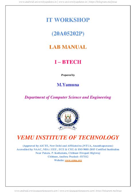 IT Workshop Lab Manual (20A05202P) for B.Tech R20 Regulations - Studocu