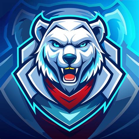 Ilustração de logotipo de esport do mascote do urso polar | vetor ...