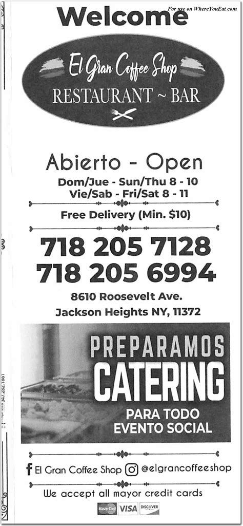 El Gran Coffee Shop Restaurant in Queens / Menus & Photos