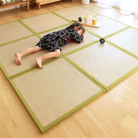 Amazon | 置き畳 ユニット畳 120*180cm 6枚セット 防音 シングル ジョイントマット い草マットレス 縁なし マットレス ...