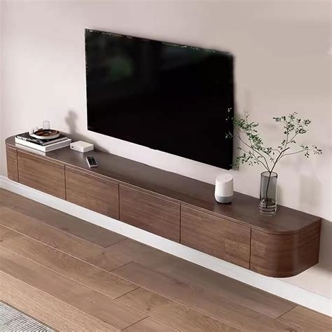 Amazon.com: Floating TV Cabinet Living Room Wall-Mounted TV Unit Rubber ...