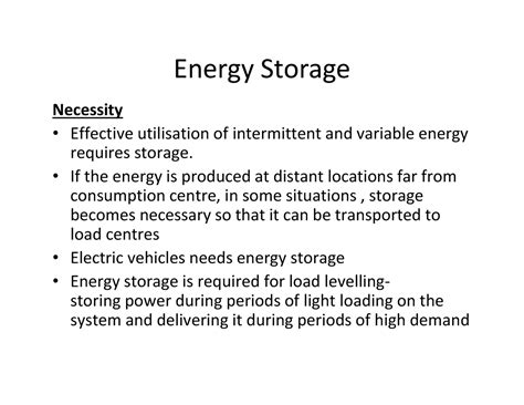 Energy storage methods - Energy Storage Necessity Effective utilisation ...