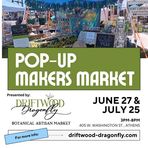 Driftwood Dragonfly Pop-up Makers Market, 405 W Washington Street ...