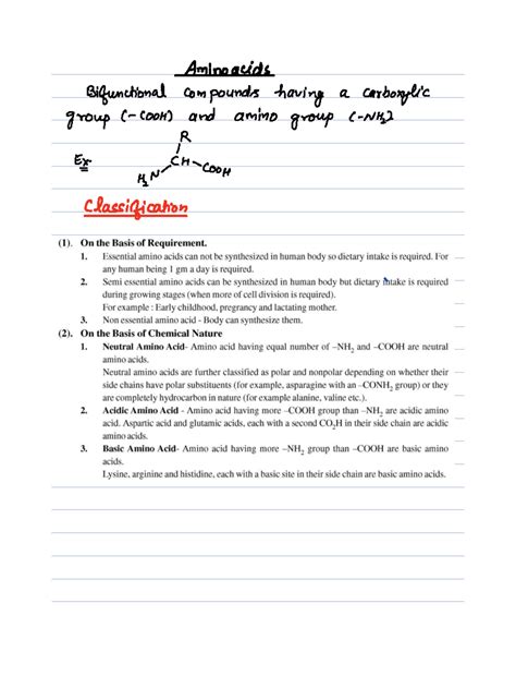 Biomolecules: Amino Acids and Their Classification (Course Code: 2 ...