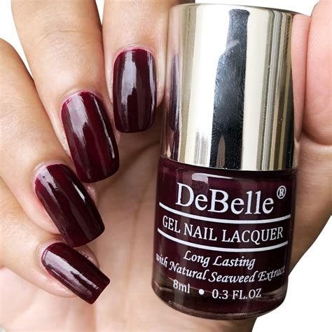 Buy DeBelle Gel Nail Polish Glamorous Garnet (Dark Maroon), 8 ml ...