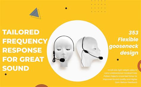 kh Professional Hands Free Headset Microphone, Flexible Wired Boom ...