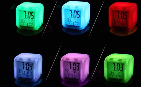 LAVI Multicolour Changing Digital LED Alarm Clock for Table Home Décor ...