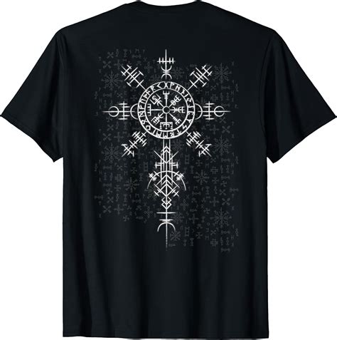 Buy Classic Nordic Symbol - Viking Compass Vegvisir on back T-Shirt ...