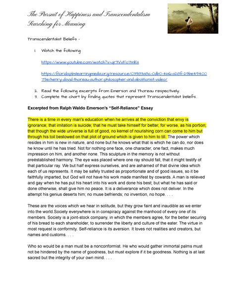 Copy of 7.11 Mollenhauer Emerson and Thoreau excerpts - Searching for ...