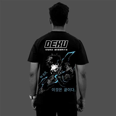 Izuku Midoriya black t-shirt - Lightning Charge Regular Fit | Vlack – Vlack