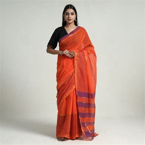 Mangalagiri Missing Checks Cotton Handloom Saree