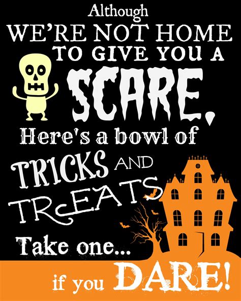 Trick Or Treat Sign Printable