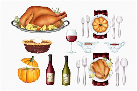 Thanksgiving Dinner Table Clip Art