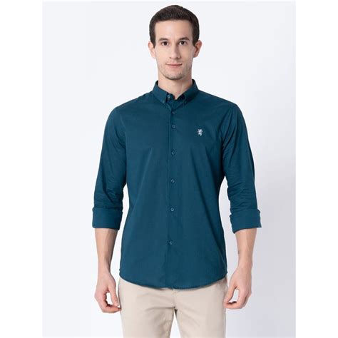 Buy Red Tape Men Teal Solid Shirts Online