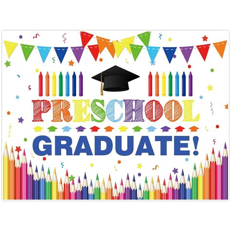 Allenjoy 8x6ft Preschool Graduate Backdrop for Kids Photography School ...