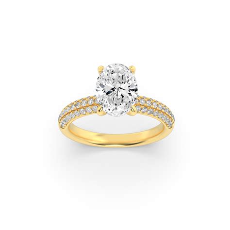 Buy Gold Oval Solitaire Diamond Ring Online | GIVA Gold Rings – Heer by ...