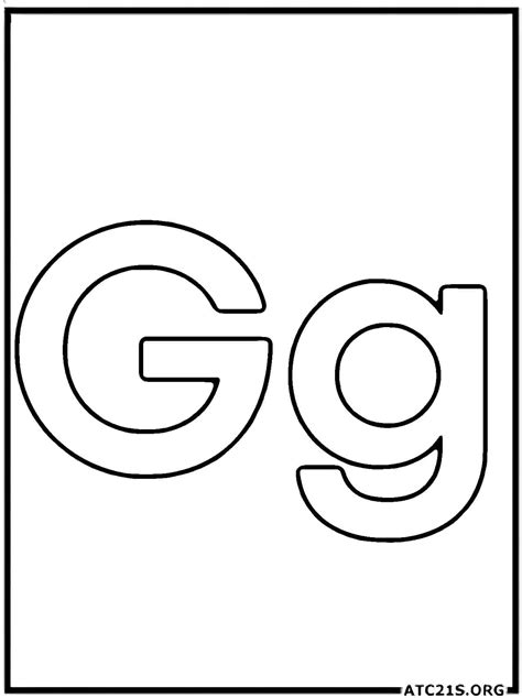 Free Letter G Coloring Pages Download | ATC21S