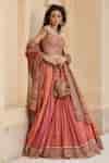 Buy Pink Dupion, Silk, Crinkle, Chanderi Kashida And Embellished ...