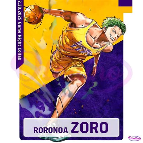 Roronoa Zoro Los Angeles Lakers X One Piece Png - Free Download