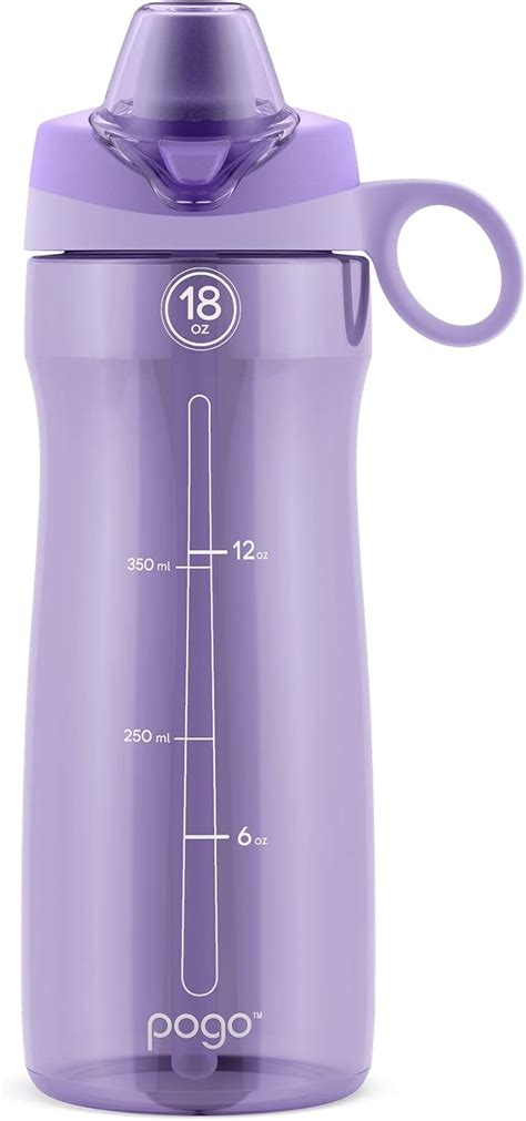 Buy Pogo Plastic Water Bottle with Soft Straw Lid and Carry Handle, BPA ...