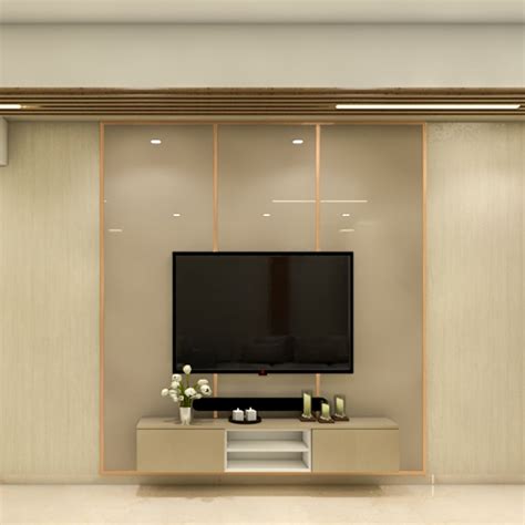 Wall-Mounted Contemporary Compact TV Unit | Livspace
