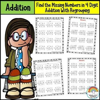 Image result for Missing Number 4 Digit Addition