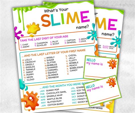 What is your Slime name printable game – The Hustling Cat Lady