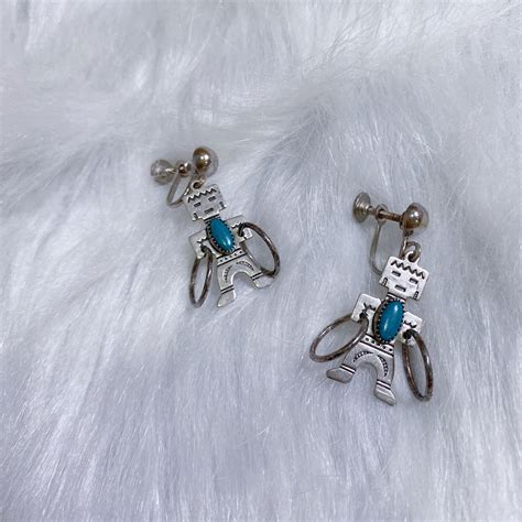 "Hopi" native american KCHIINA motif earrings | LEMON