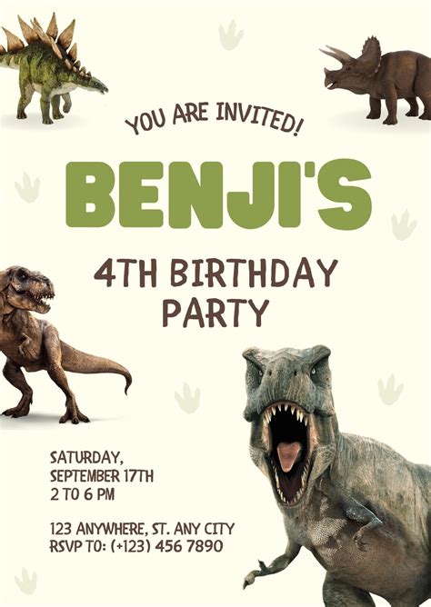 Printable Dinosaur Invitations