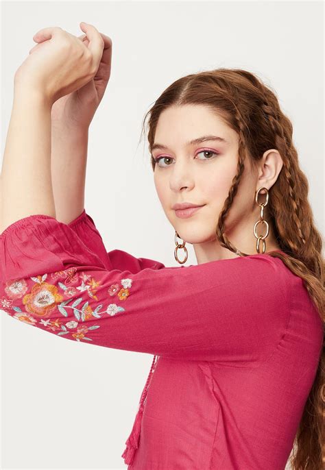 Buy Women Embroidered Blouson Sleeve Dress Online at just Rs. 999.0 ...