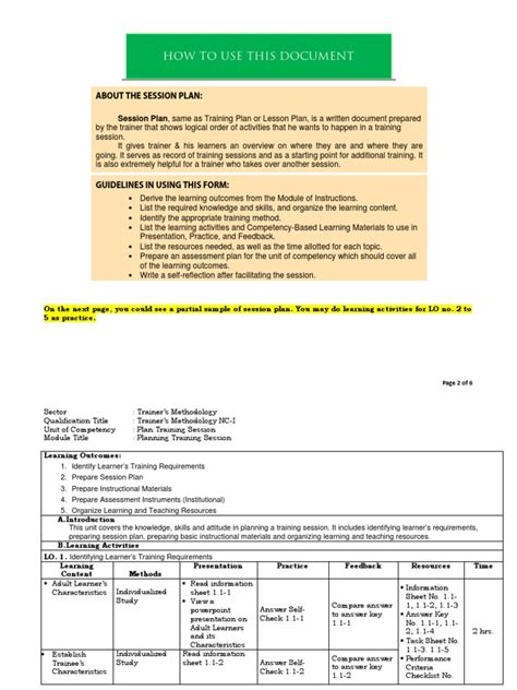 Session Plan Example 的图像结果