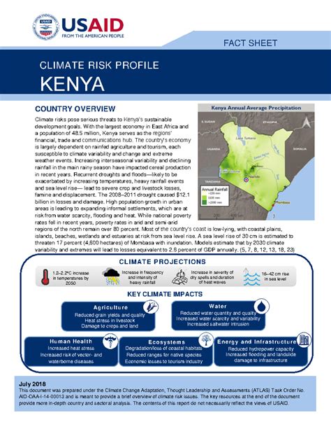 2018 Usaid- Atlas-Project Climate-Risk-Profile-Kenya - COUNTRY OVERVIEW Climate risks pose ...