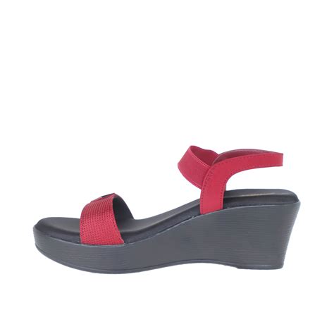 Sanlee Brand Womens Casual Block Heel Sandal LSP4077 (Maroon) :: RAJASHOES