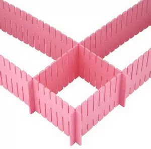 ARTH Adjustable Interlocking Drawer Clapboard Divider (8 Pc, Pink ...