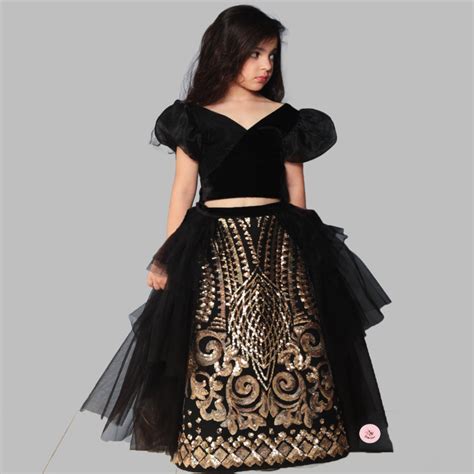 Baby Giggle Black stylish ghaghra choli – Pinkcow Designs Private Limited