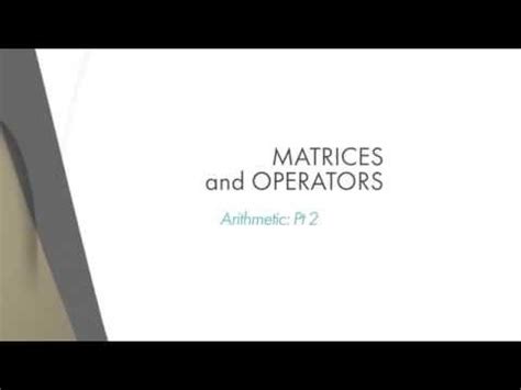 Lesson 2.6: Arithmetic Part 2 - MATLAB Video Lecture - Introduction to ...