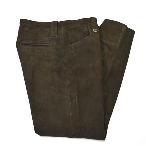 [38/32] 00's RASCHER SPORTSWEAR Suede Leather Pant Brown | mongos