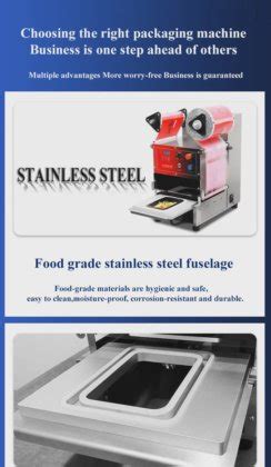 Electric Automatic Food Square Tray Sealing Machine Fast Food Ready ...