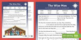 The Nativity Story Shepherds Cloze Activity - KS1 - Religion