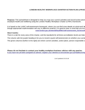 Fillable Online London Healthy Workplace Charter framework in ...