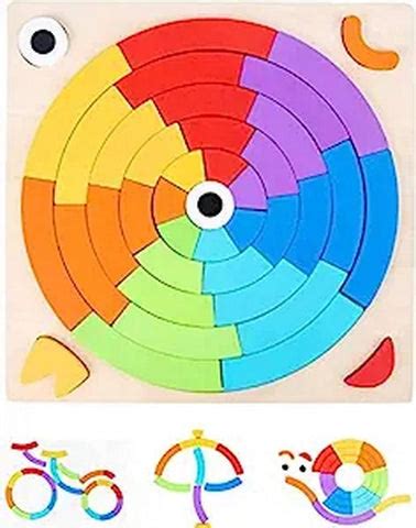 Wooden Rainbow puzzle with 15 reference cards - EKT2693 – Extrokids