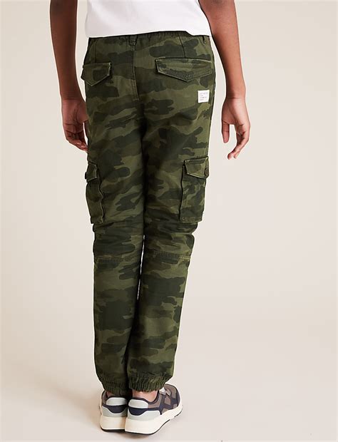 Buy Pure Cotton Camouflage Cargo Trousers at Marks & Spencer
