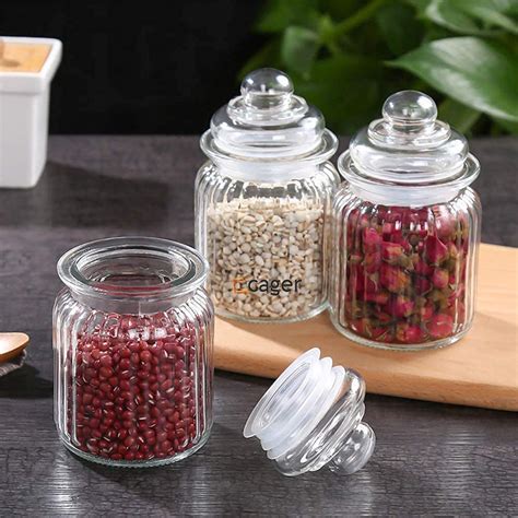 CAGER 3pcs 300ml Glass Jars with Lids Small Mason Jars Candy Cookie ...