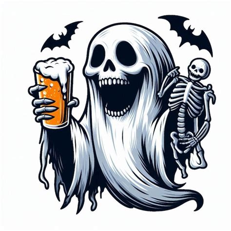 A skeleton with a boo and a bat in his hand | Premium AI-generated image